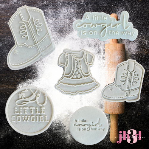 A little cowgirl is on the way - Cutters Embosser/Debosser Stamps