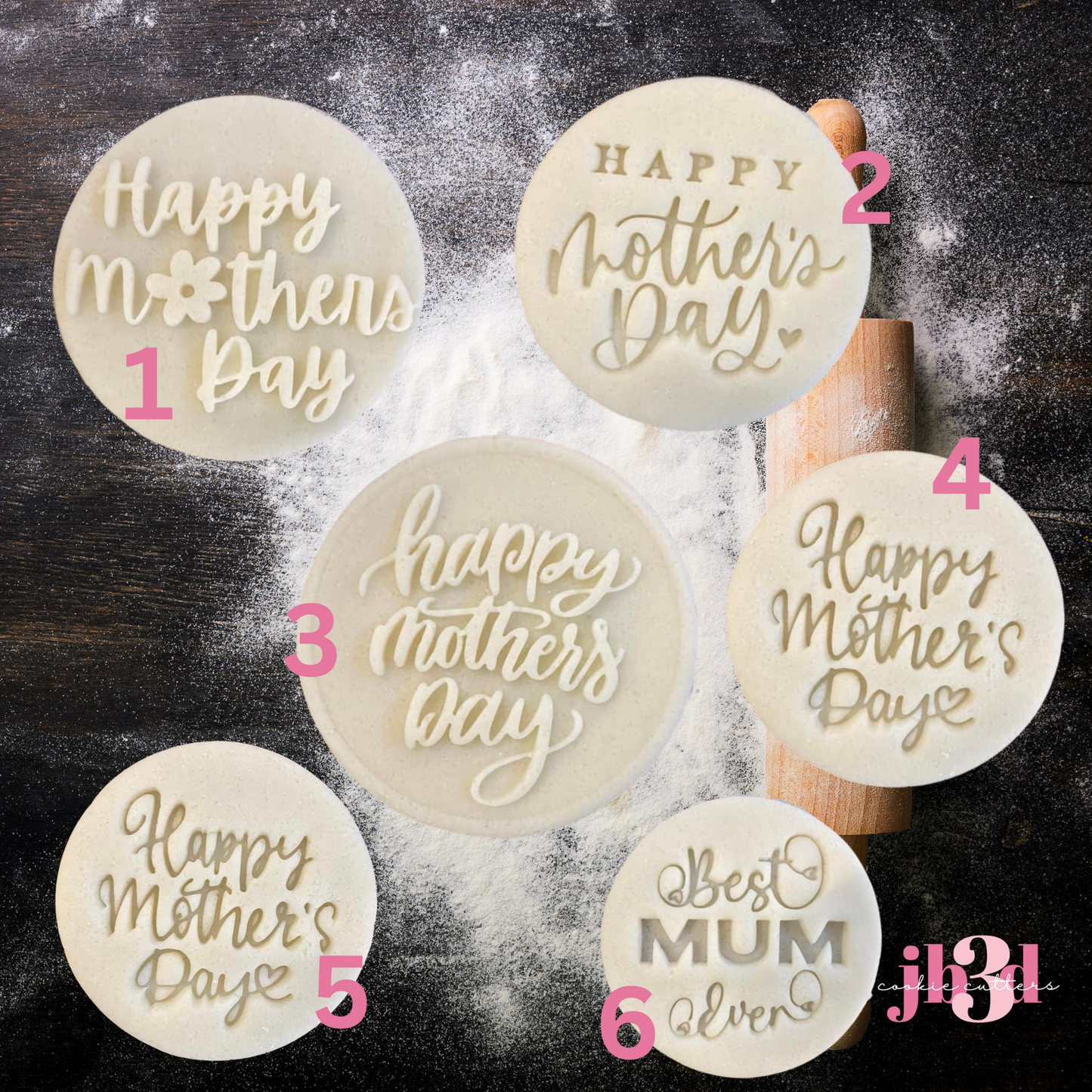 Mothers day 70mm Round Stamps