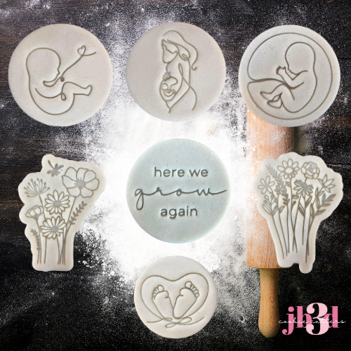 Here we GROW again Set of Cutters & Embosser Stamps