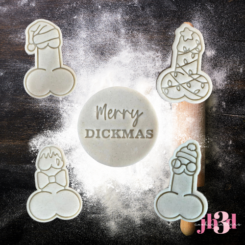 Merry Dickmas - Cutters & Embosser Stamps