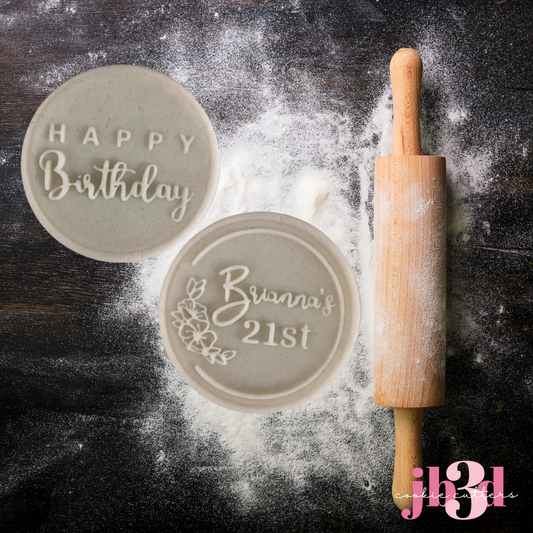 Custom 21st Birthday - 70mm debosser stamps