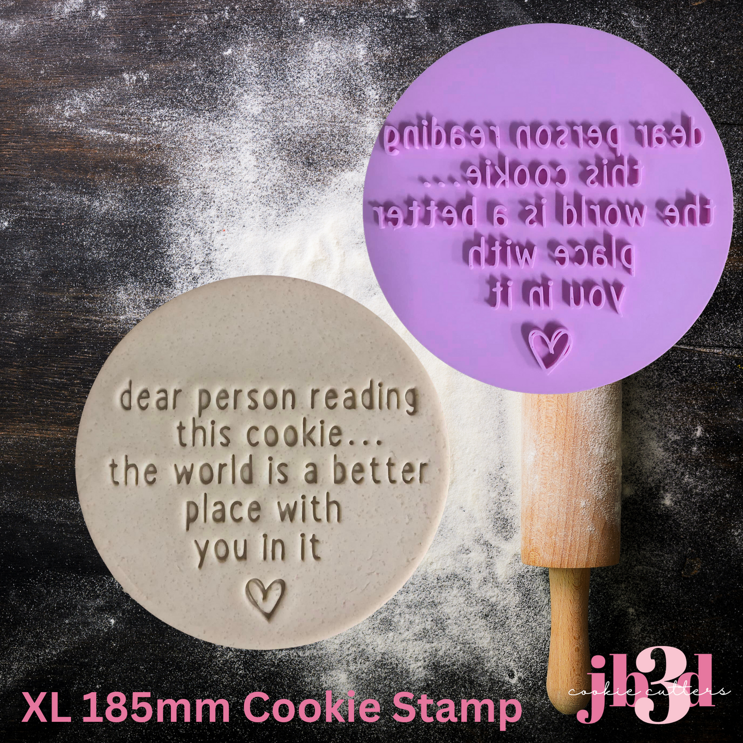 XL 185mm - Dear person reading  this cookie Stamp