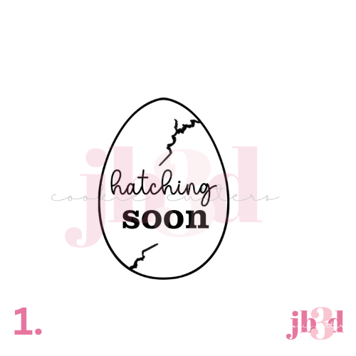 Hatching Soon/Finally Hatched - Dinosaur Baby shower - Cutters & Embosser Stamps