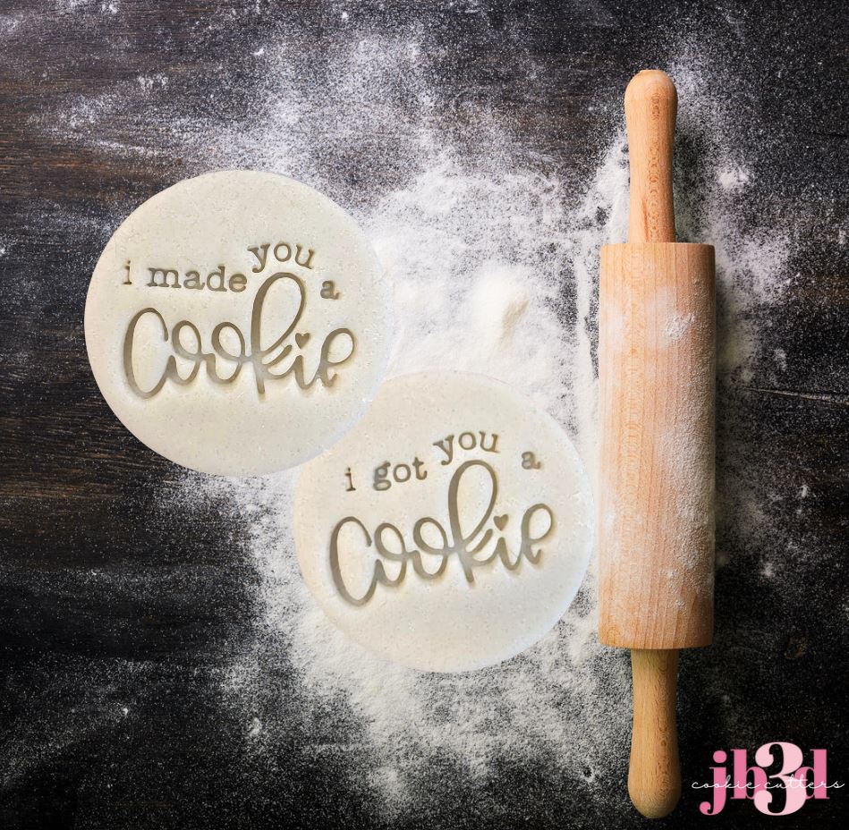 I made/got you a cookie - 70mm round Embosser stamp