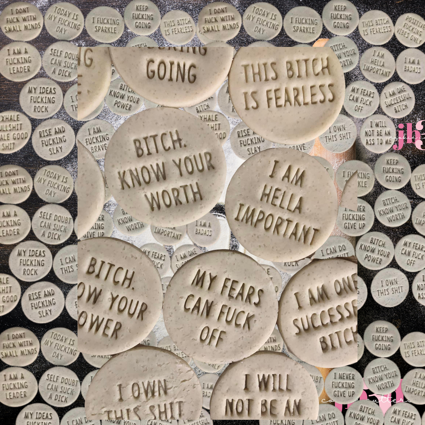 AFFIRMATIONS  - Set of 22 60mm round stamps