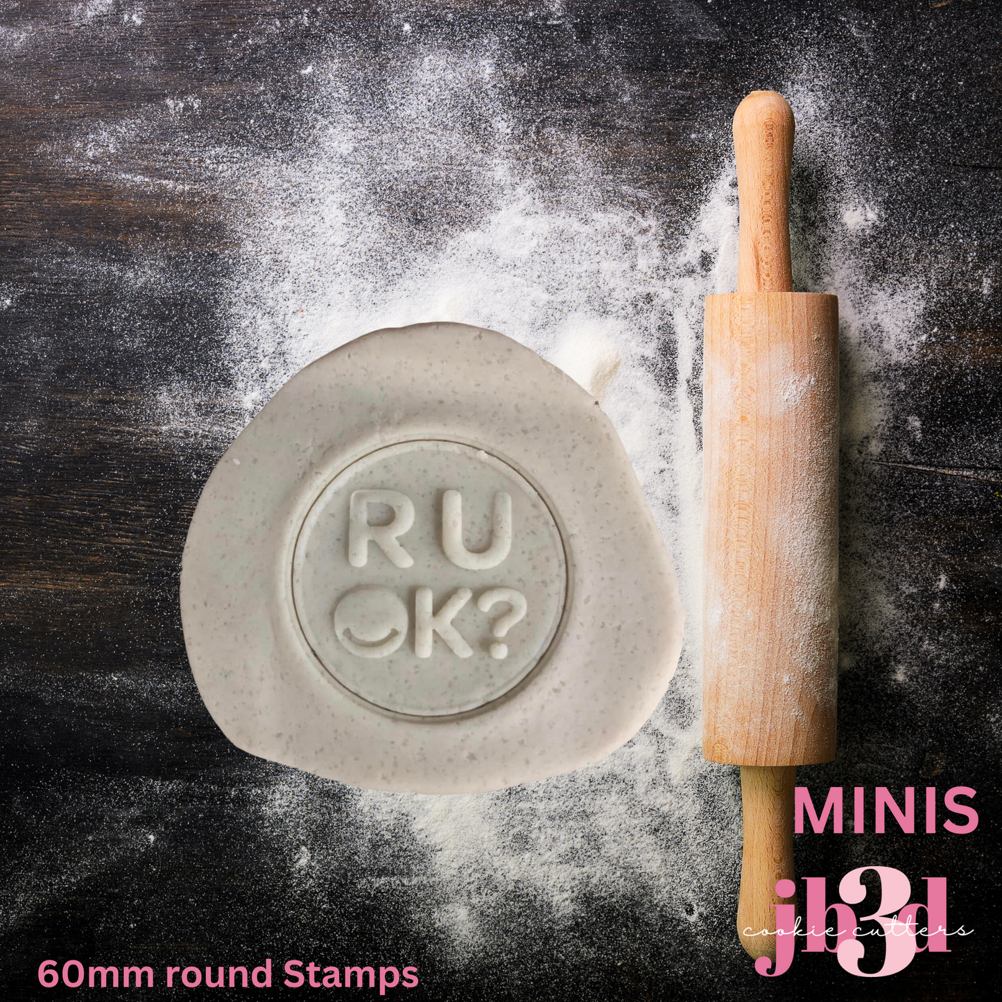 MINI R U OK day Cookie Stamps 60mm round