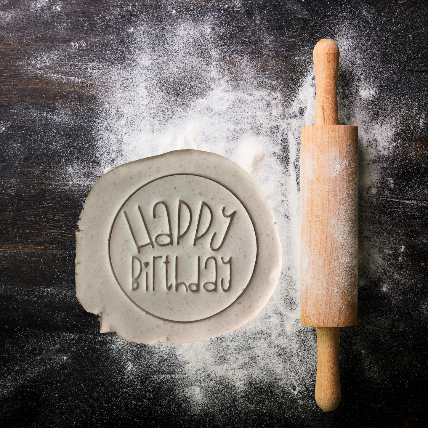 Happy Birthday - 70mm round  Stamp