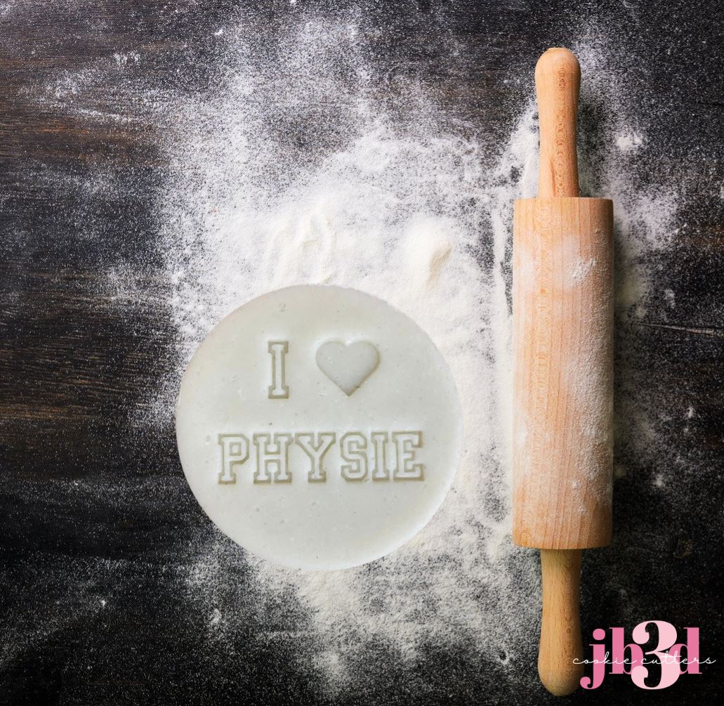 Custom - I love PHYSIE 70mm round stamp