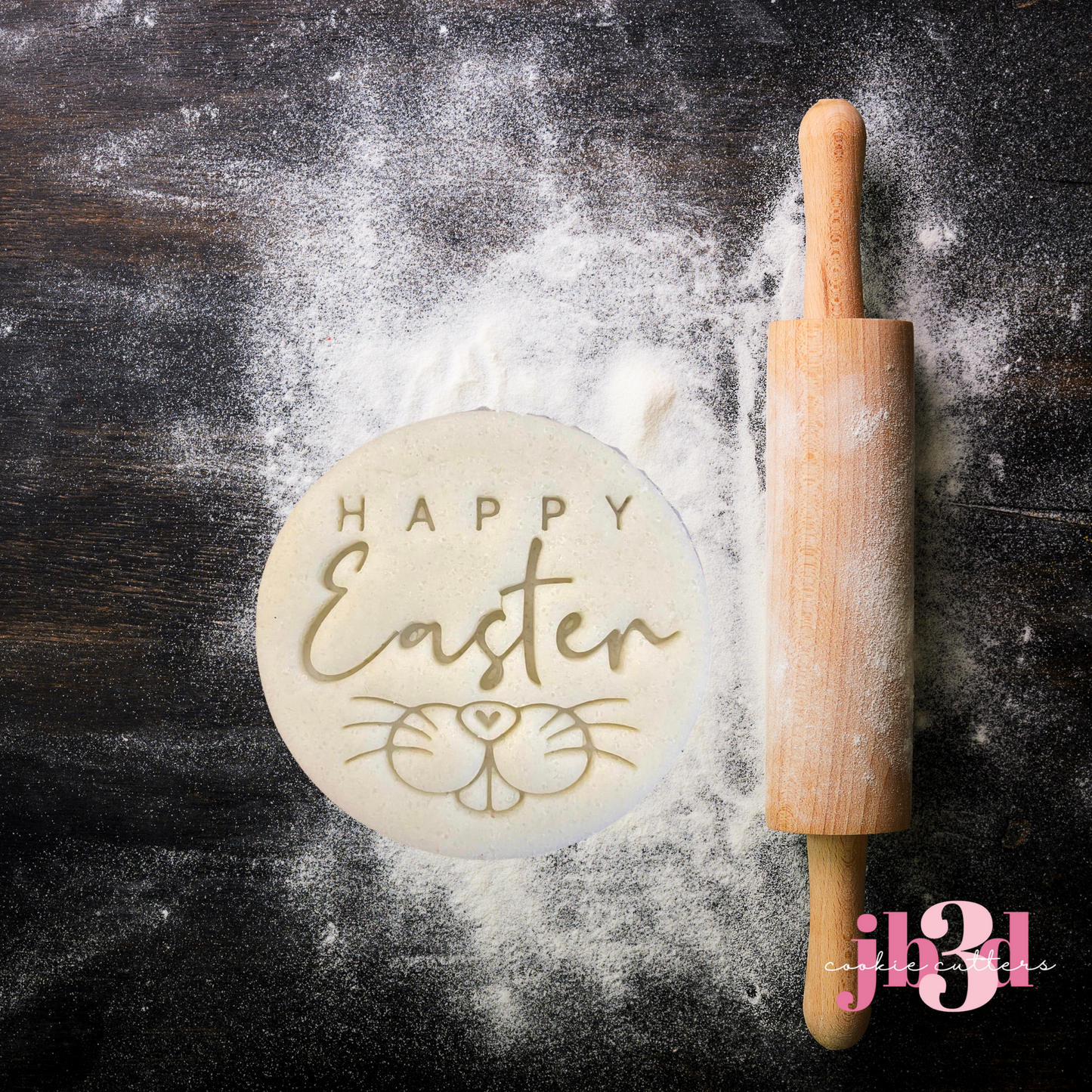 Happy Easter 70mm Round Stamp