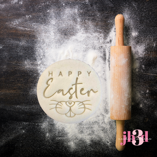 Happy Easter 70mm Round Stamp