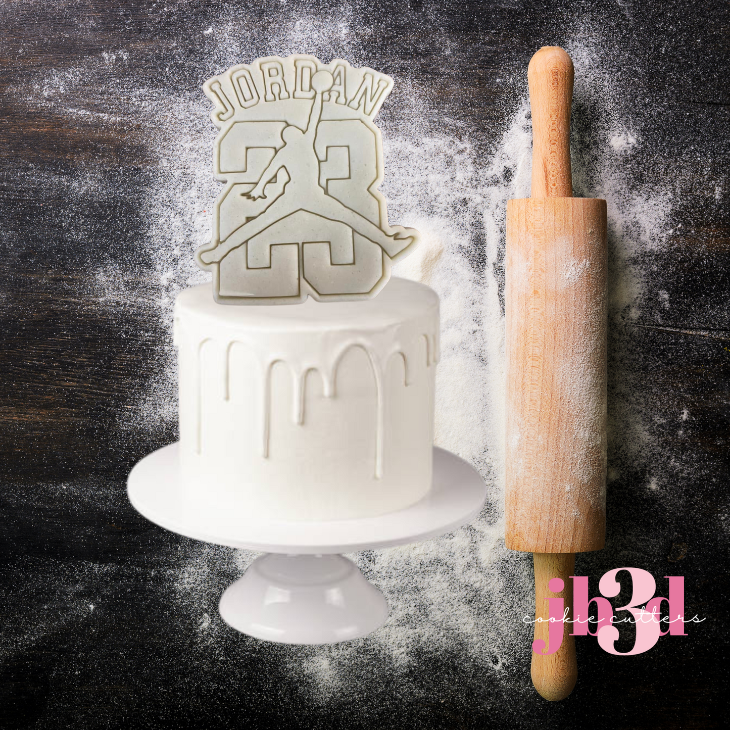 Cake Topper Cookie - Jordan 23 - Cutter & Embosser Stamp