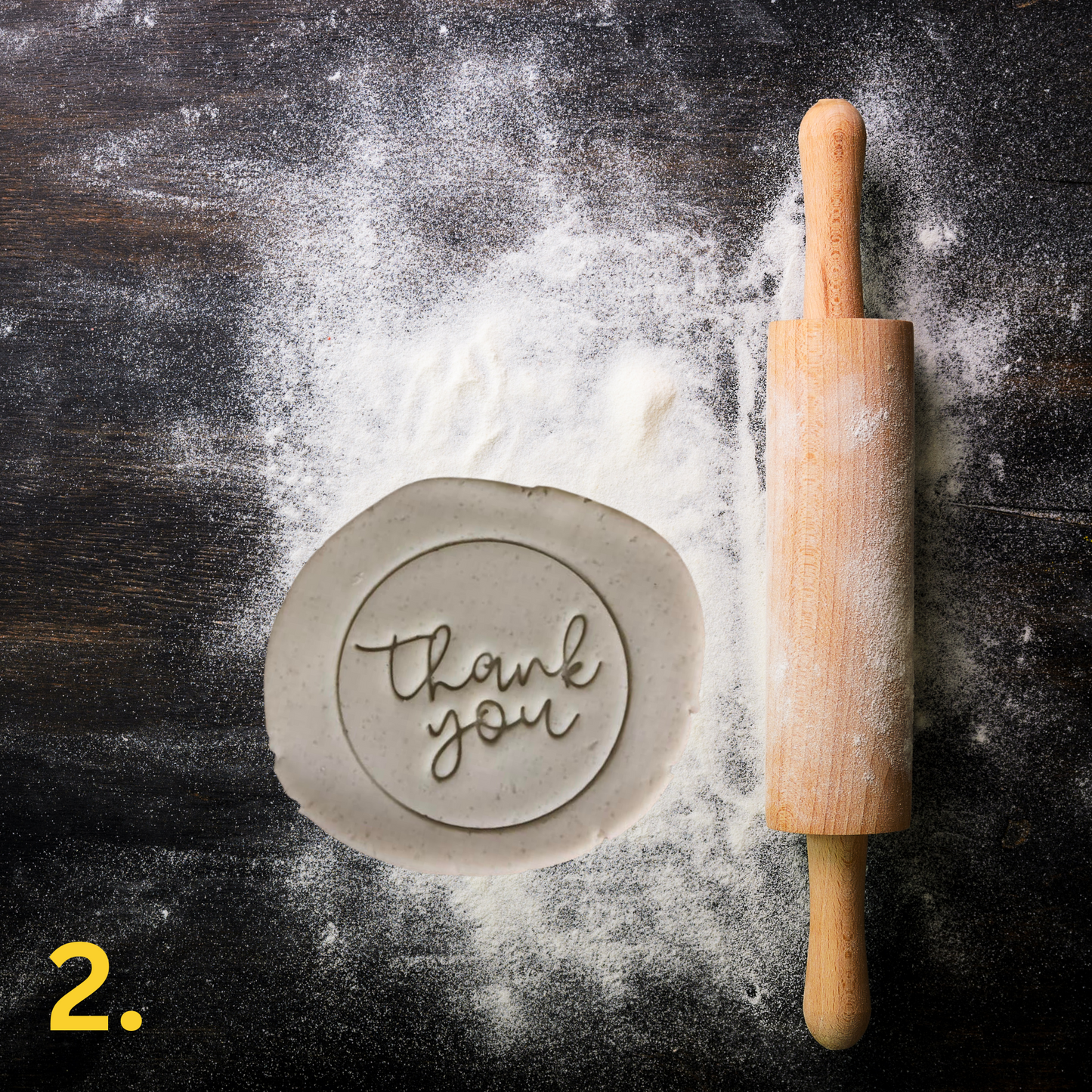 Thankyou 4 designs - 70mm round stamp