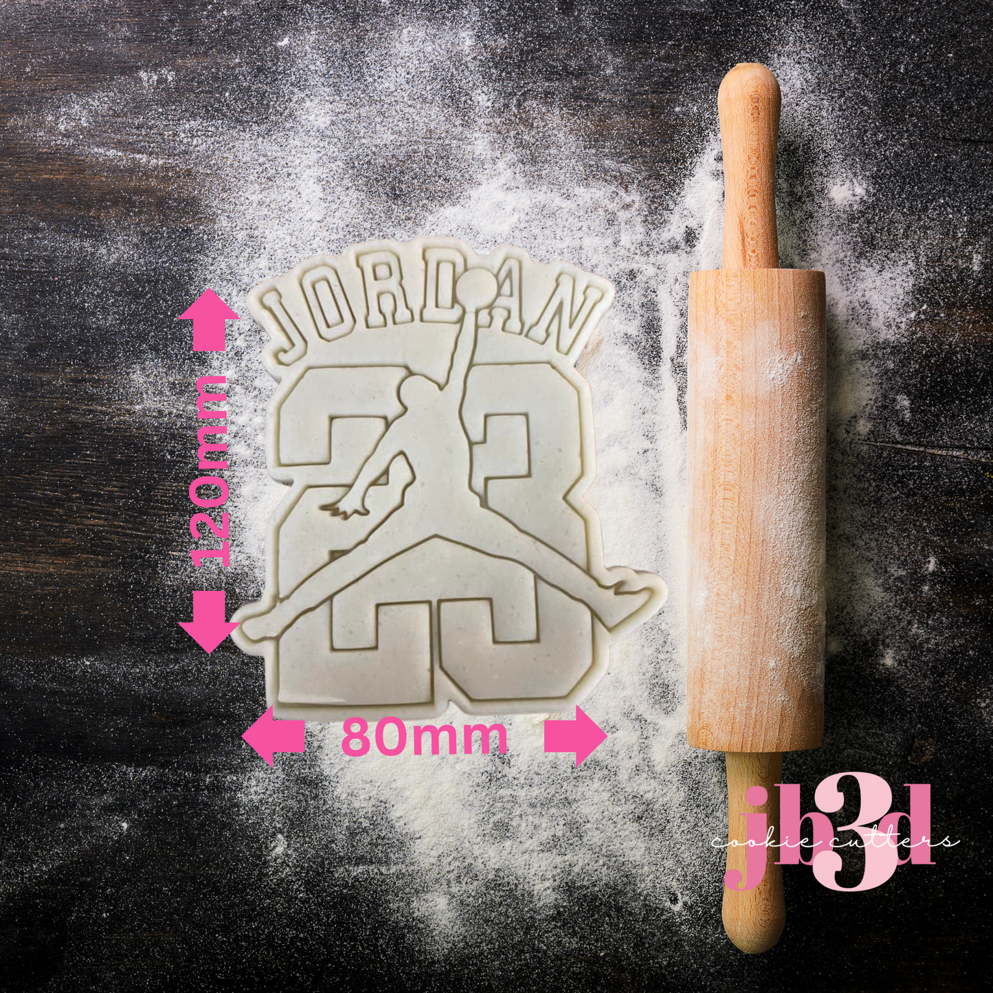 Cake Topper Cookie - Jordan 23 - Cutter & Embosser Stamp