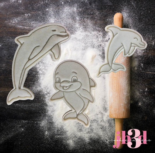 DOLPHINS 3 x designs - Cutters & Embosser Stamps