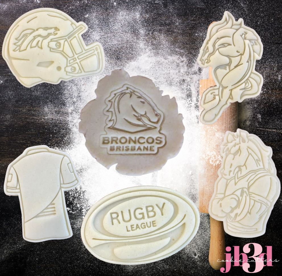 Brisbane Broncos  6 designs - Cutters & Embosser stamps