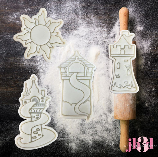 TANGLED Rapunzel Castles & Sun Cutters & Embosser Stamps