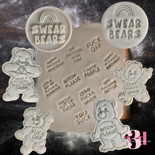 SWEAR BEARS - Cutters & Stamps