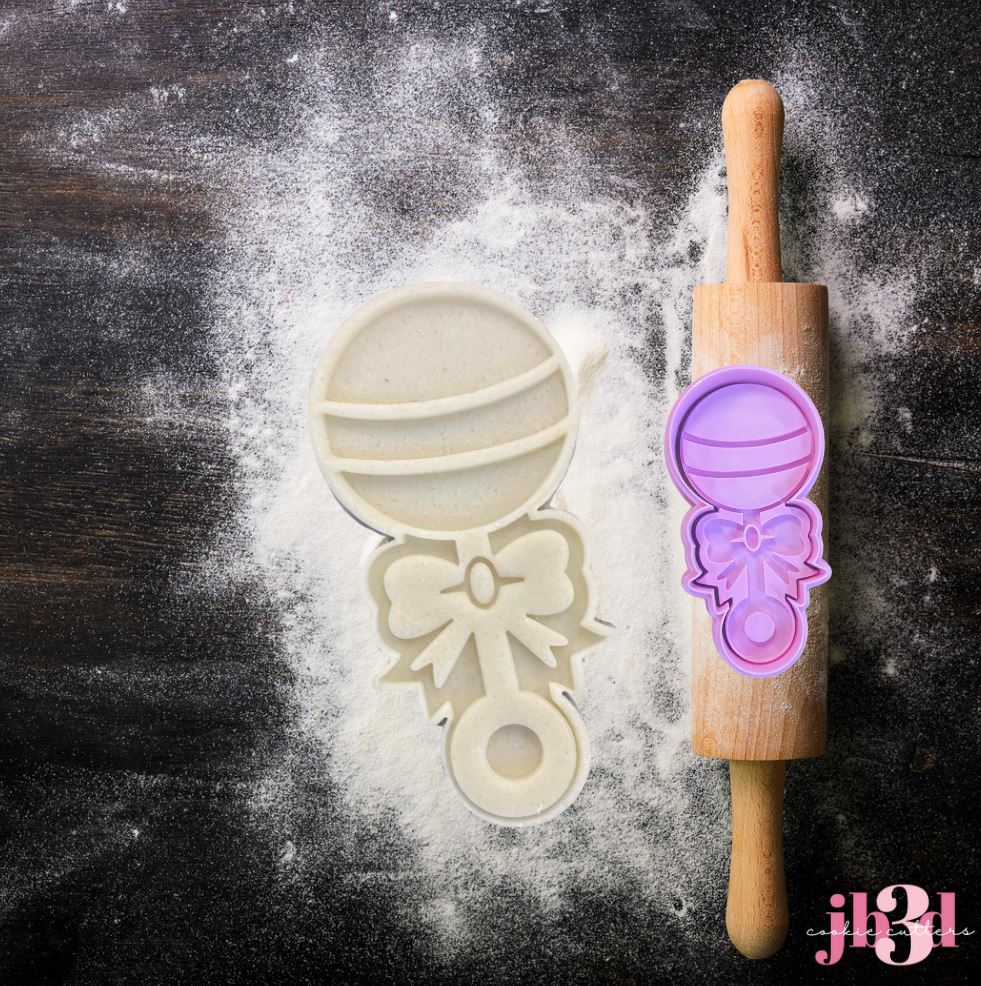 Baby Rattle Cutter & Debosser Stamp