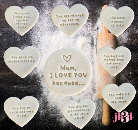 Mum, I love you because... SET - Cutters & Embossers