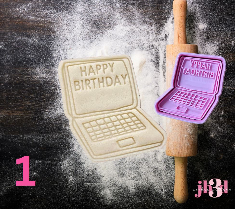 Happy Birthday LAPTOPS - Cutters & Stamps