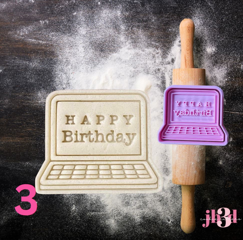 Happy Birthday LAPTOPS - Cutters & Stamps