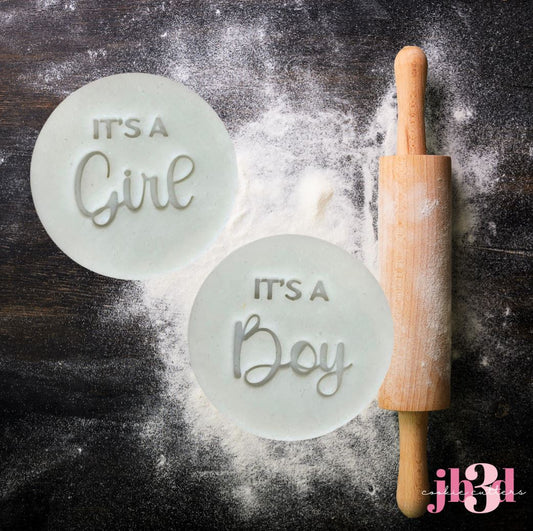 It's a boy - It's a Girl  70mm round Embosser Stamps