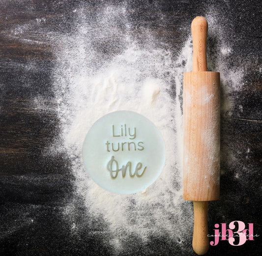 Lily turns One - 60mm Embosser Stamp