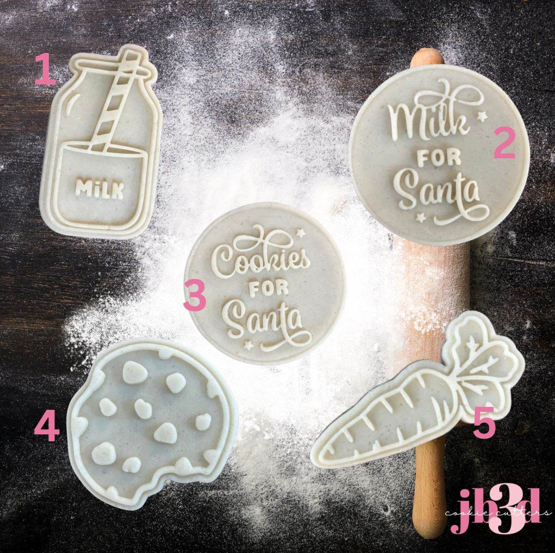 Cookies & Milk For Santa - Cutters & Debosser Stamps