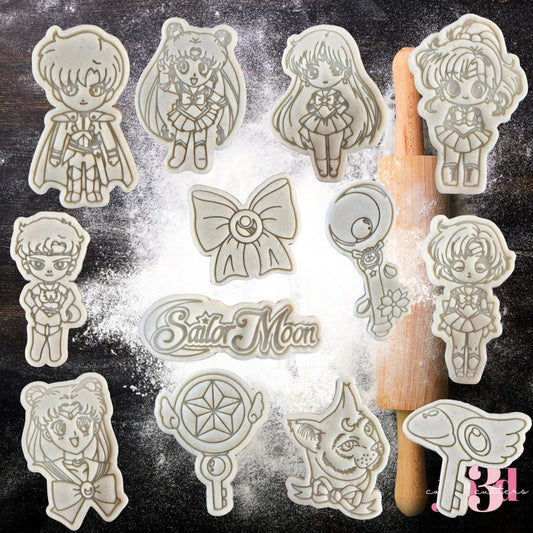 Sailor Moon set of 13 Embosser Stamps & Cutters