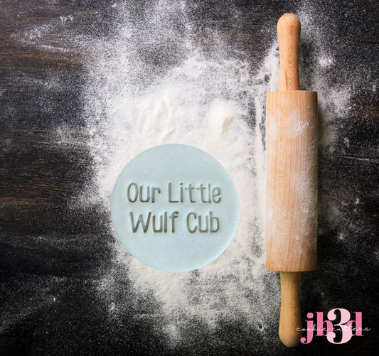 Our little Wulf Cub - 100 mm round stamp