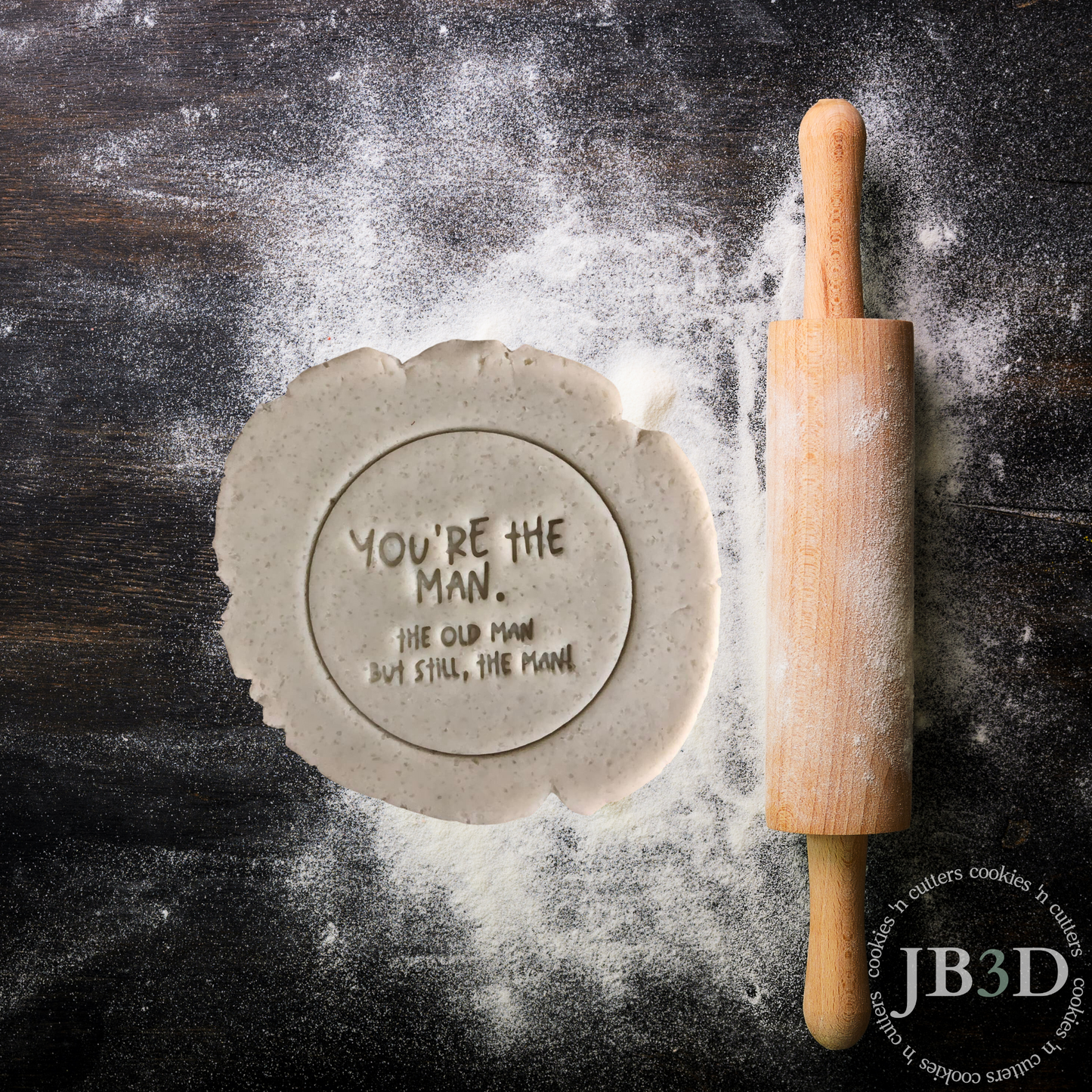 You're the man 70mm round stamp