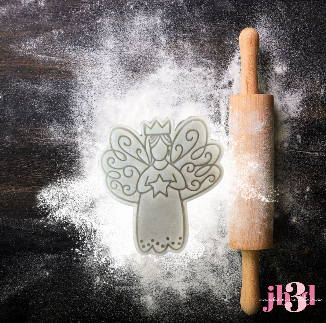 Angel holding star Cutter & Embosser Stamp