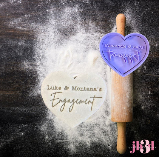 Custom Engagement Heart Cutter & Embosser Stamp