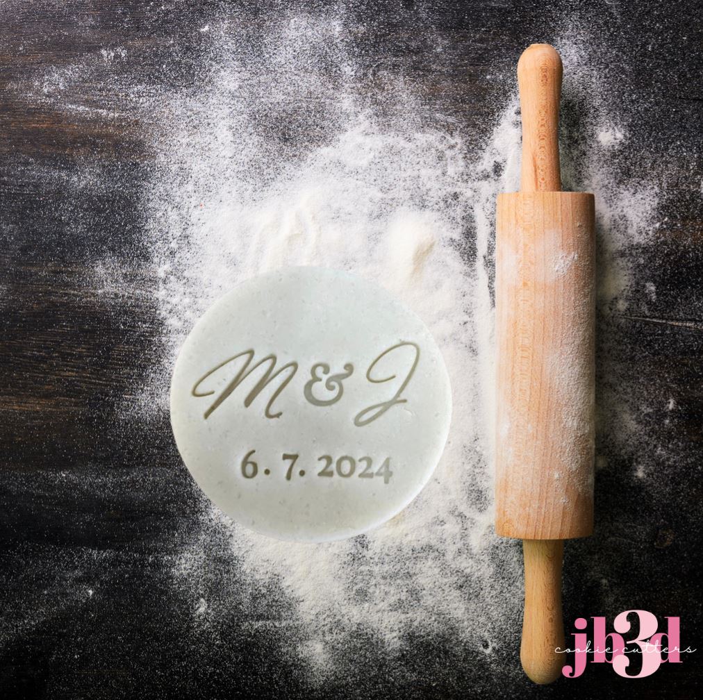 Custom Wedding M & J 70mm Embosser Stamp