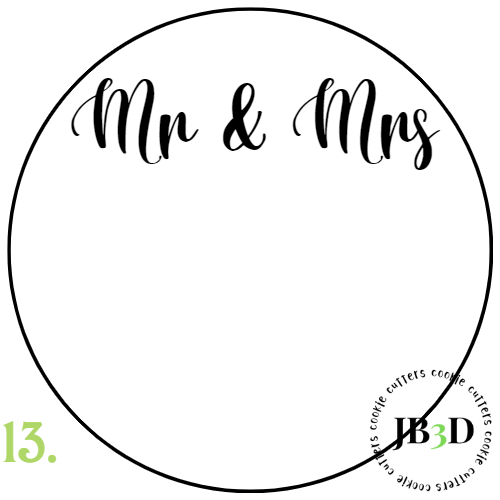 MR & MRS Customizable  - 70mm rounds 1-30 designs