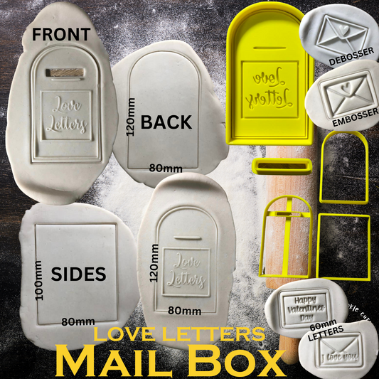 MAIL BOX - LOVE LETTERS  Makes a 120mm high 3d Cookie Mail Box