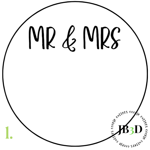 MR & MRS Customizable  - 70mm rounds 1-30 designs