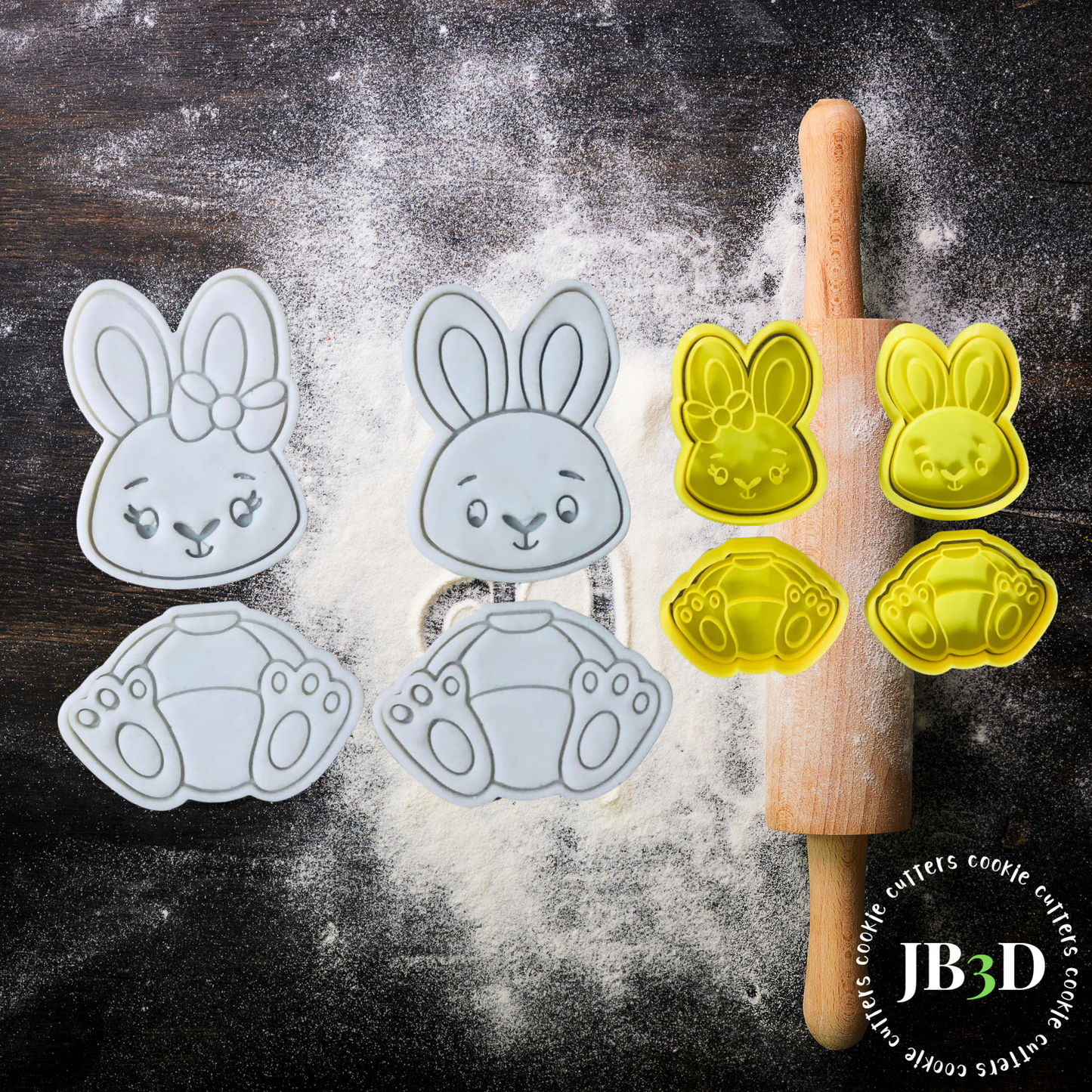 BOY/GIRL Rabbit Pieces Cutters/Embossers