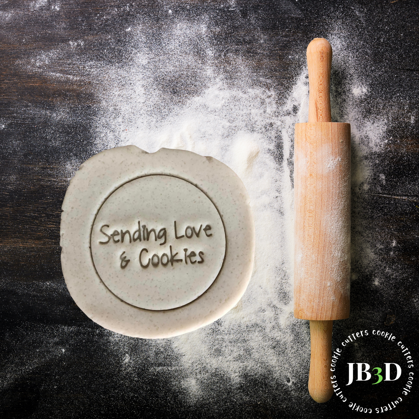 Sending Love and Cookies 70mm round Stamp