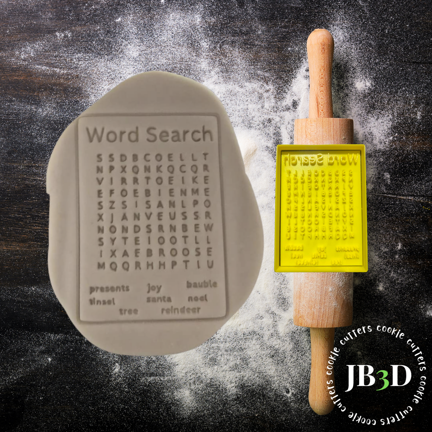 Word Search - Christmas 12cm Cutter/Embosser