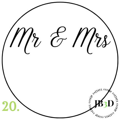 MR & MRS Customizable  - 70mm rounds 1-30 designs