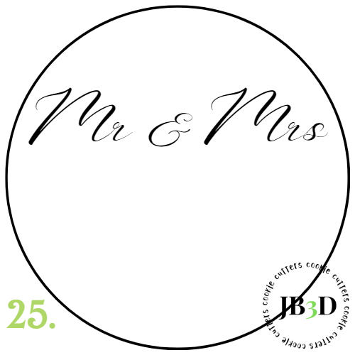 MR & MRS Customizable  - 70mm rounds 1-30 designs