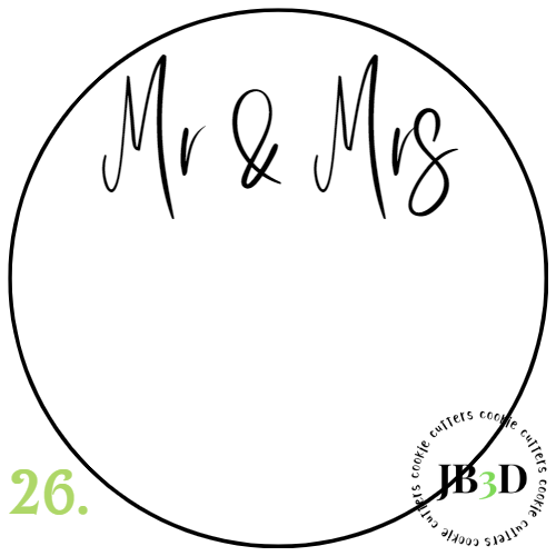 MR & MRS Customizable  - 70mm rounds 1-30 designs