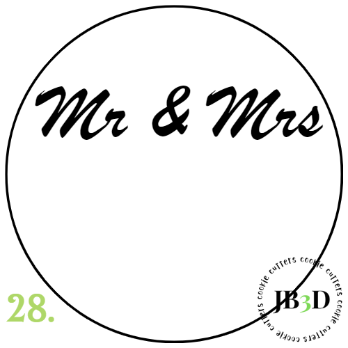 MR & MRS Customizable  - 70mm rounds 1-30 designs