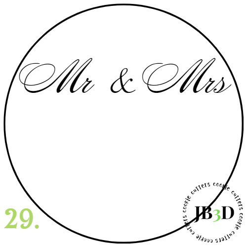 MR & MRS Customizable  - 70mm rounds 1-30 designs