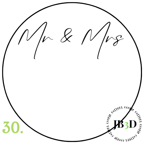 MR & MRS Customizable  - 70mm rounds 1-30 designs