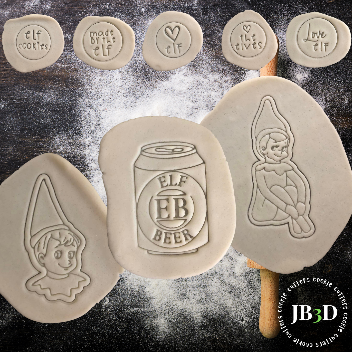 ELF COOKIES 50mm Stamps