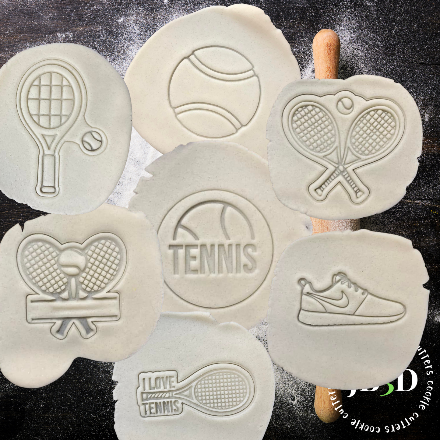 Tennis - Cookie Cutters & Embosser Stamps