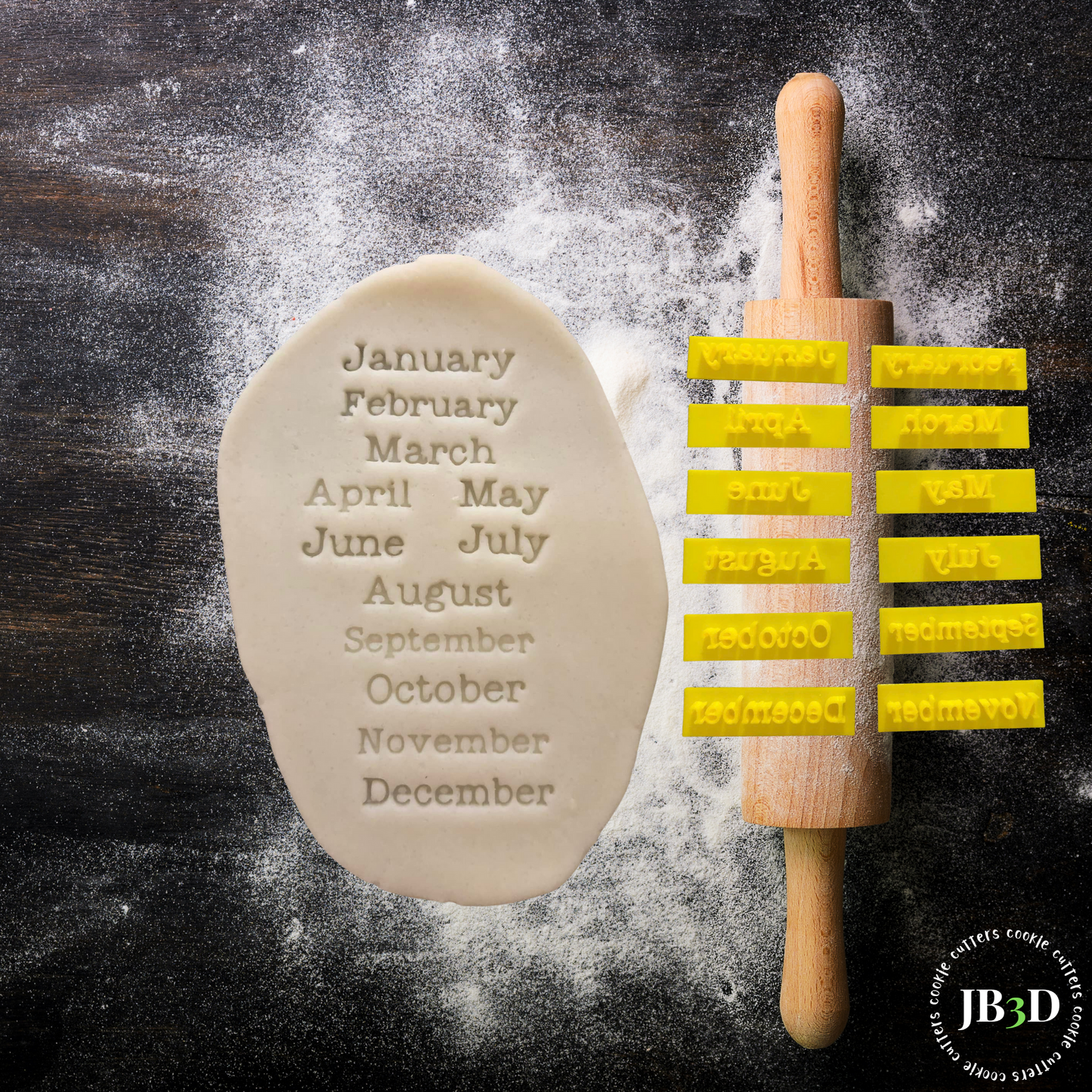 CALENDAR Month DIY Cookie Cutter & Embossers Set or singles