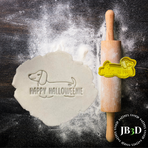 Happy Halloweenie Sausage dog Cutter/Embosser